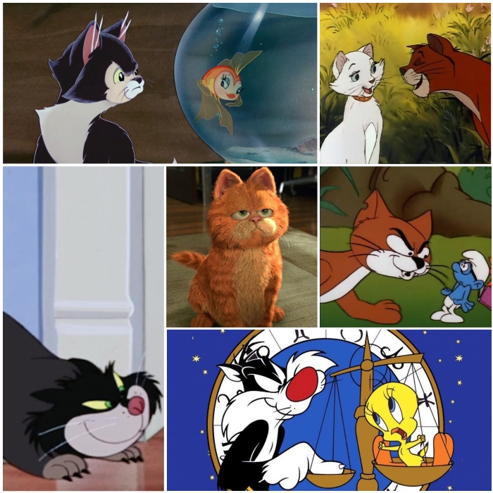 imagen collage de gatos famosos de Disney